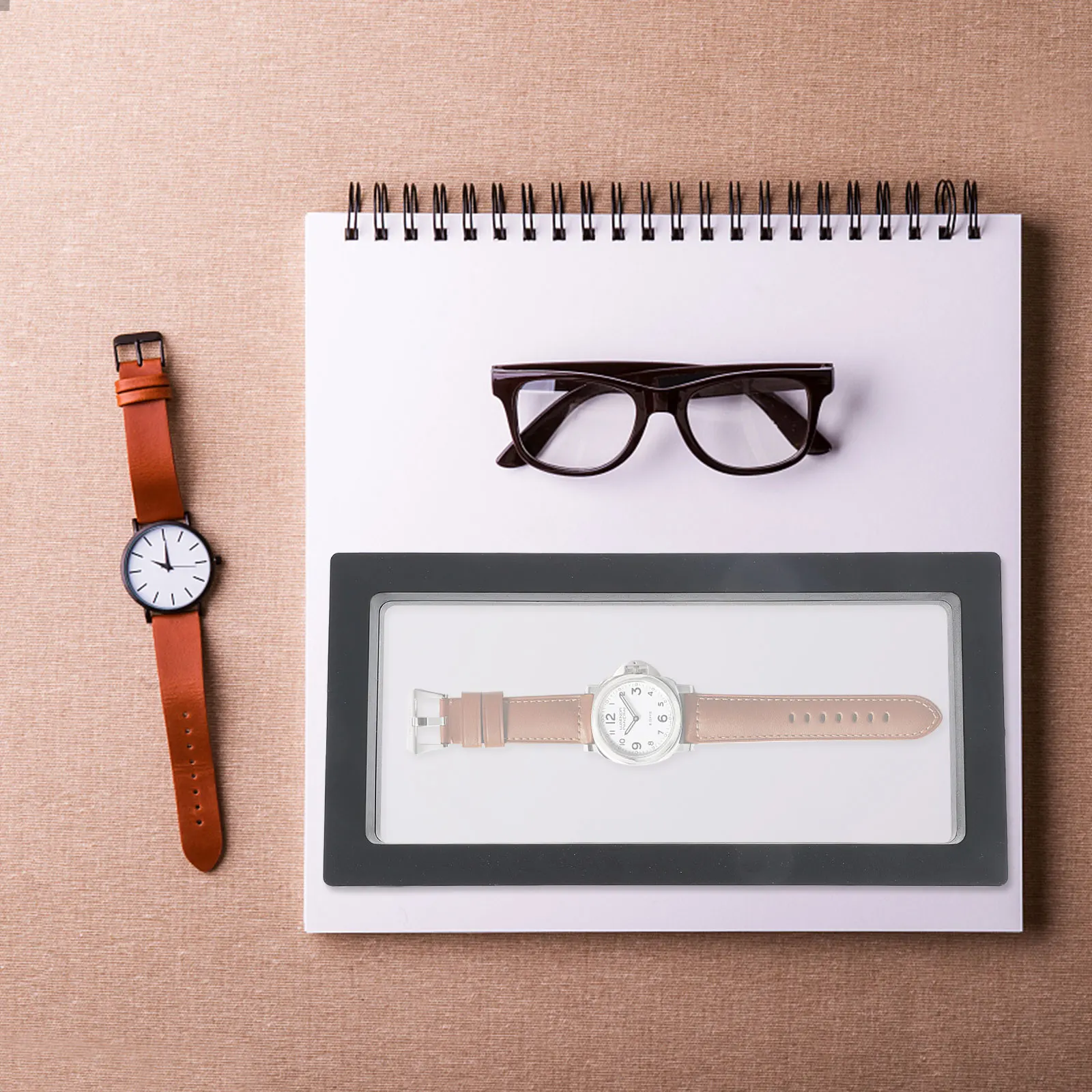 

2pcs Watch Storage Cases Holders Lightweight Durable Jewelry Display Stand For Earrings Bracelets Necklaces