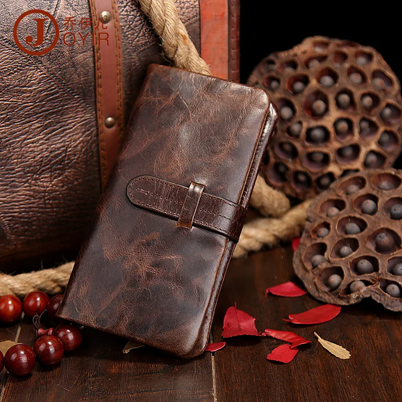 

Guangzhou Oil Wax Leather Men's Leather Wallet Casual Retro Long Wallet Large Capacity Multi-Card-Slot Clutch