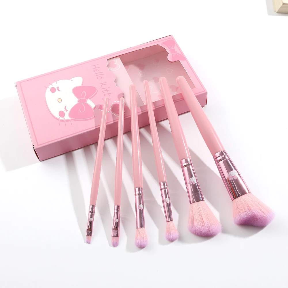 Sanrio Fashion Cartoon Anime HelloKitty Christmas Makeup Brushes Cute Cartoon Figure Kitty Accessories Blush Brush Gifts Set