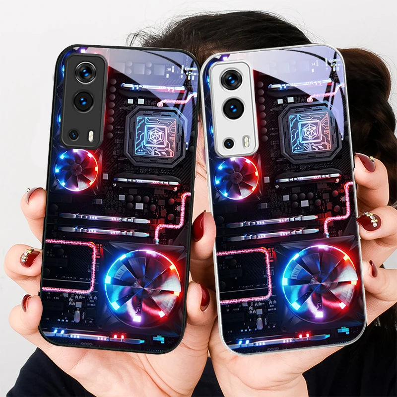 

Colorful Host Fan For VIVO Y72 X100 Pro Y55 16 V20 29 V30 X60 Pro Y11s Y20 X80 Pro 5G Y36 4G V23e Tempered Glass Phone Case