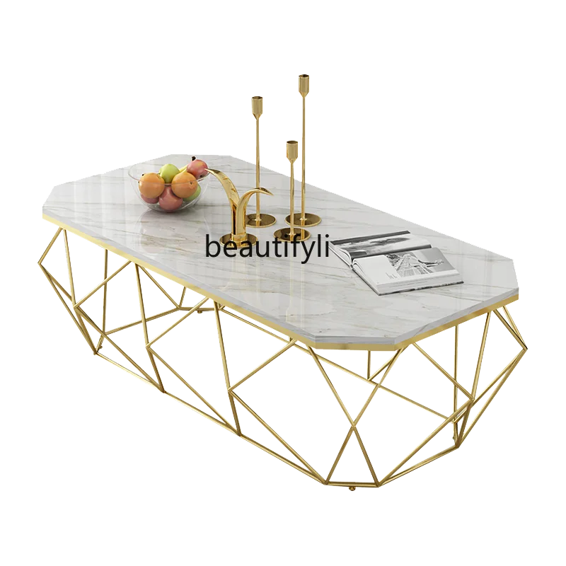 

LBX Marble Small Apartment Sofa Living Room Coffee Table Modern Minimalist Creative Side Table Light Luxury