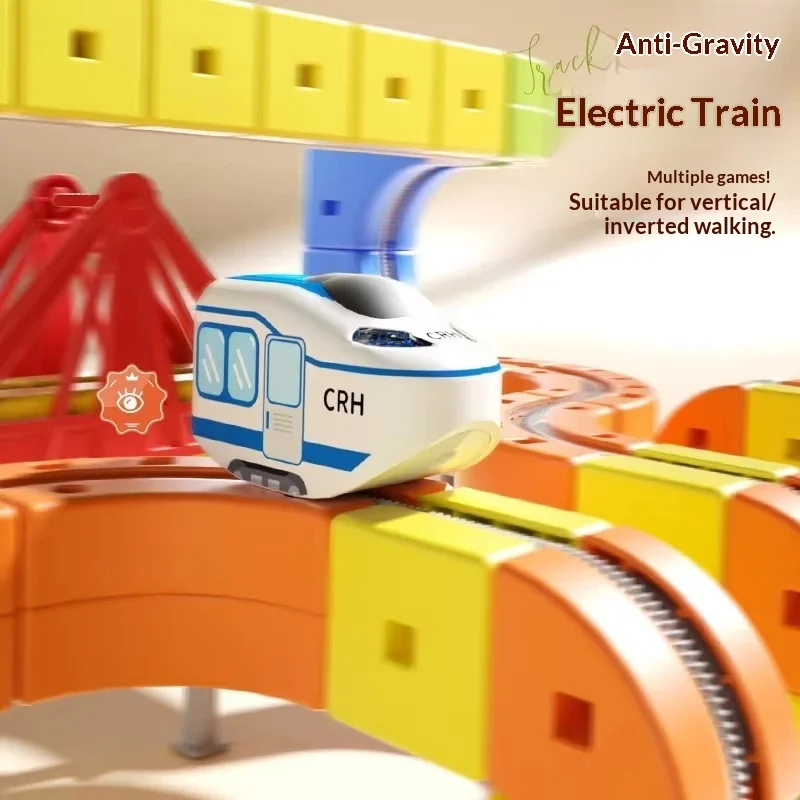 Set di treni magnetici elettrici Set di treni per vagoni ferroviari ad alta velocità Incredibile cubo per binari STEM Apprendimento modello di veicolo antigravità regalo