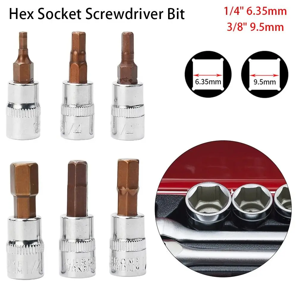 1Pcs Hex Head Hex Socket Screwdriver Bit Manual Tool Parts H3 H4 H5 H6 H7 H8 H10 Square Drive Socket Spanner Driver Bit