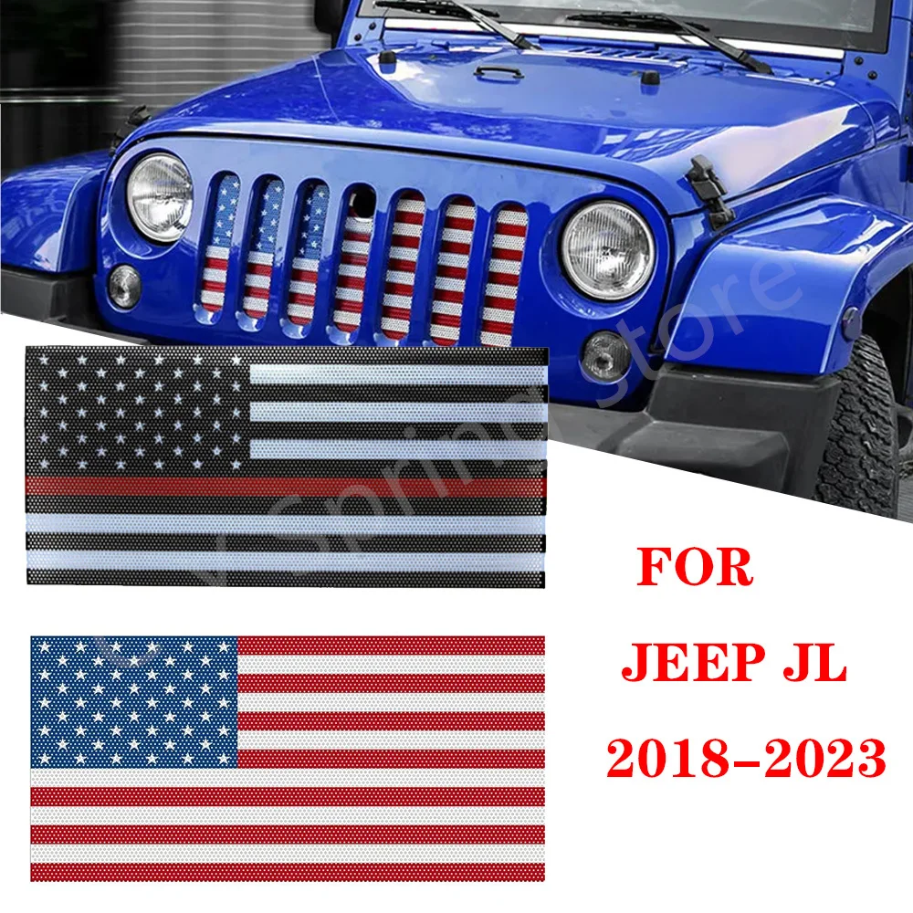 1PC Matel Front Grill Mesh Protective Grille Insert Bug Screen Overlay For Jeep Wrangler JL 2018-2023