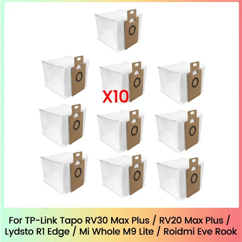 

AB15-Dust Bag For TP-Link Tapo RV30 Max Plus/RV20 Max Plus/Lydsto R1 Edge/Miwhole M9 Lite/Roidmi Eve Rook Robot Vacuum 10PCS