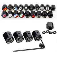 4PCS/Set Zinc Alloy Anti-theft Tire Valve Dust Caps Dustproof Tire Cap Valve Stem Caps For Cars Trucks Motorcycles Accessories