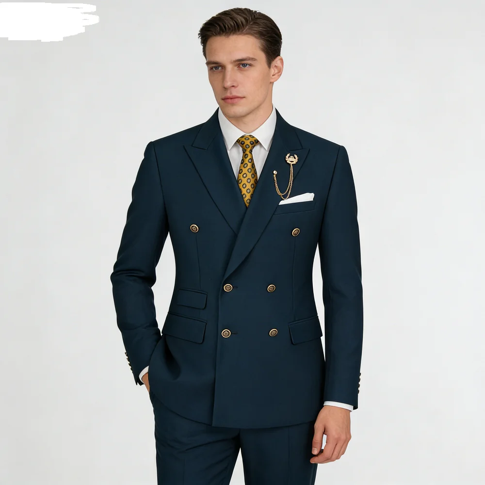 

2025 мужские элегантные деловые терно в британском стиле, повседневные брюки для банкета, блейзер, комплект, мужской костюм для различных случаев