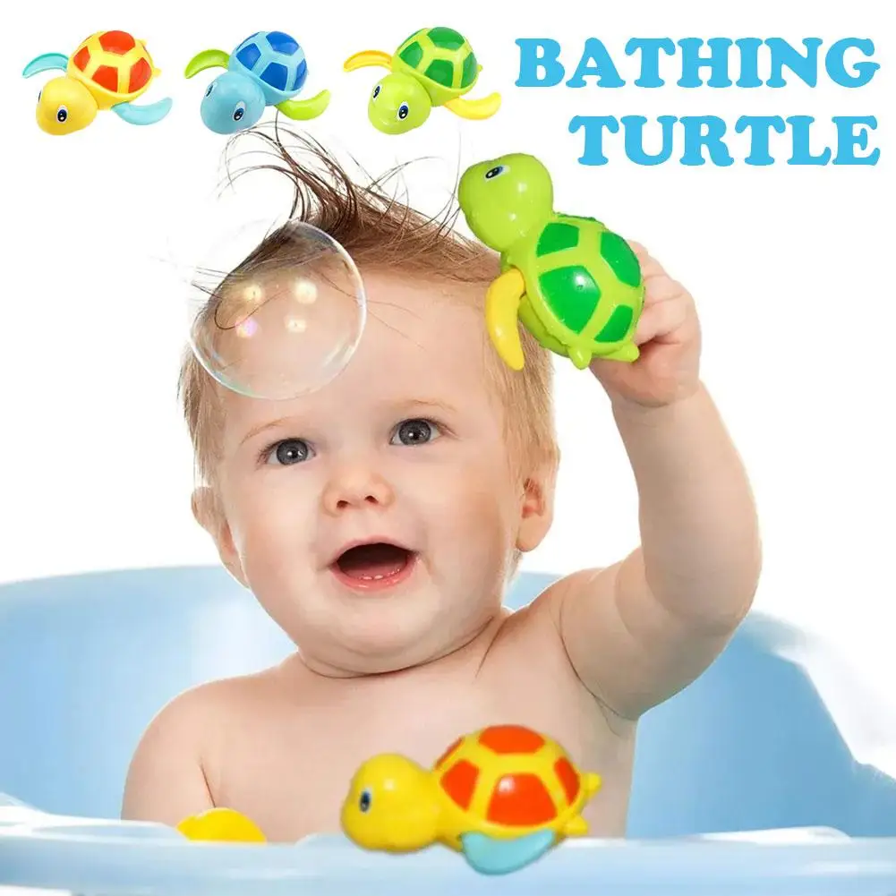 

Милая мультяшная маленькая черепаха, детская игрушка для ванны с заводной силой, детский материал, безопасное притягивание к воде, Pla X5A7