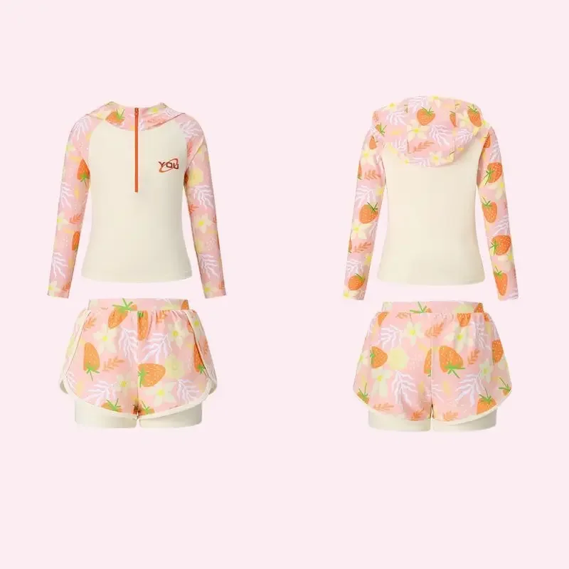 キッズ長袖 UV 日焼け止めラッシュガード水着ツーピーストップ水泳パンツ水着水着