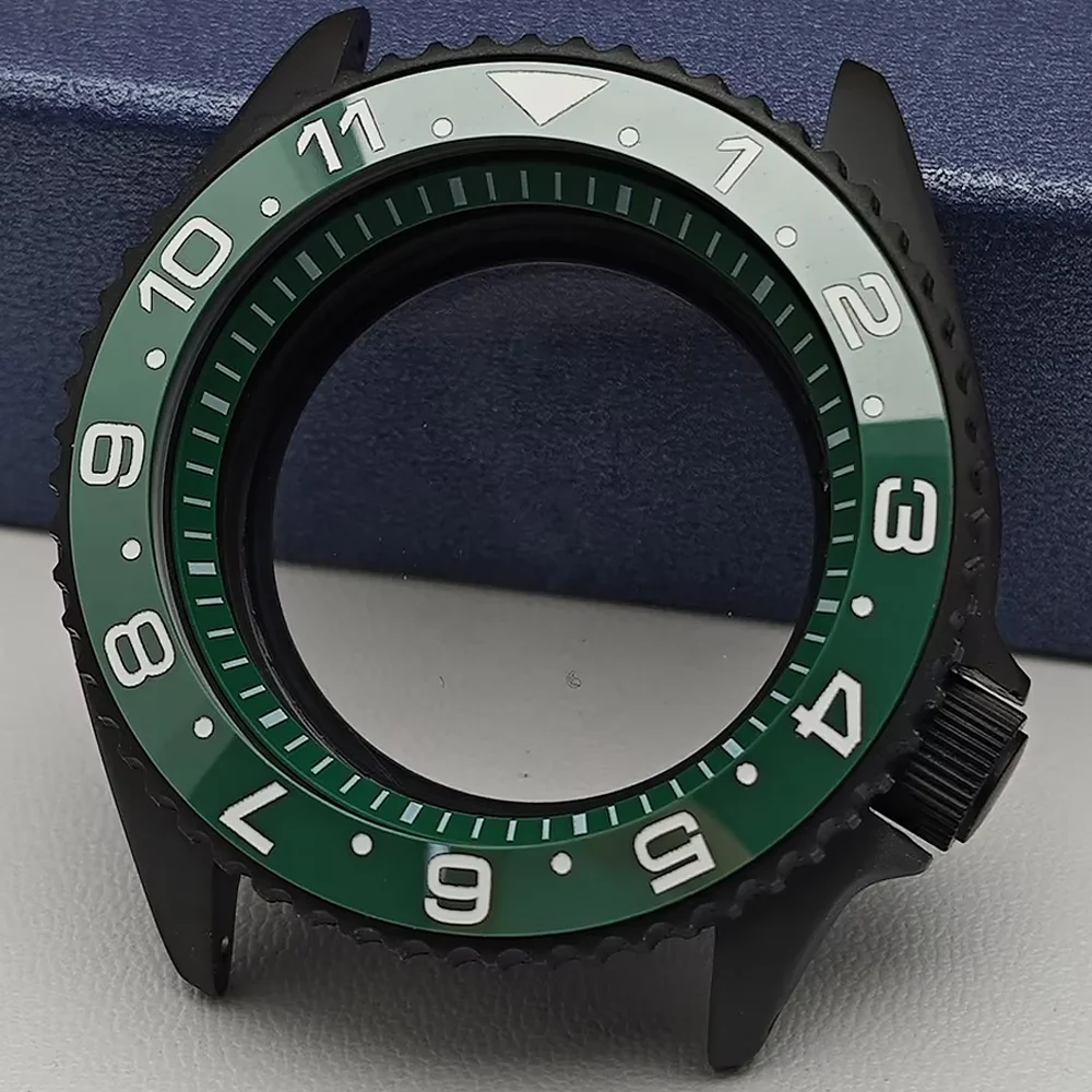 

NH35 42mm case Black Green Steel Case Fit NH34 NH36 Movement/Dial Convex Case Sapphire Glass 22mm Strap Watch Box