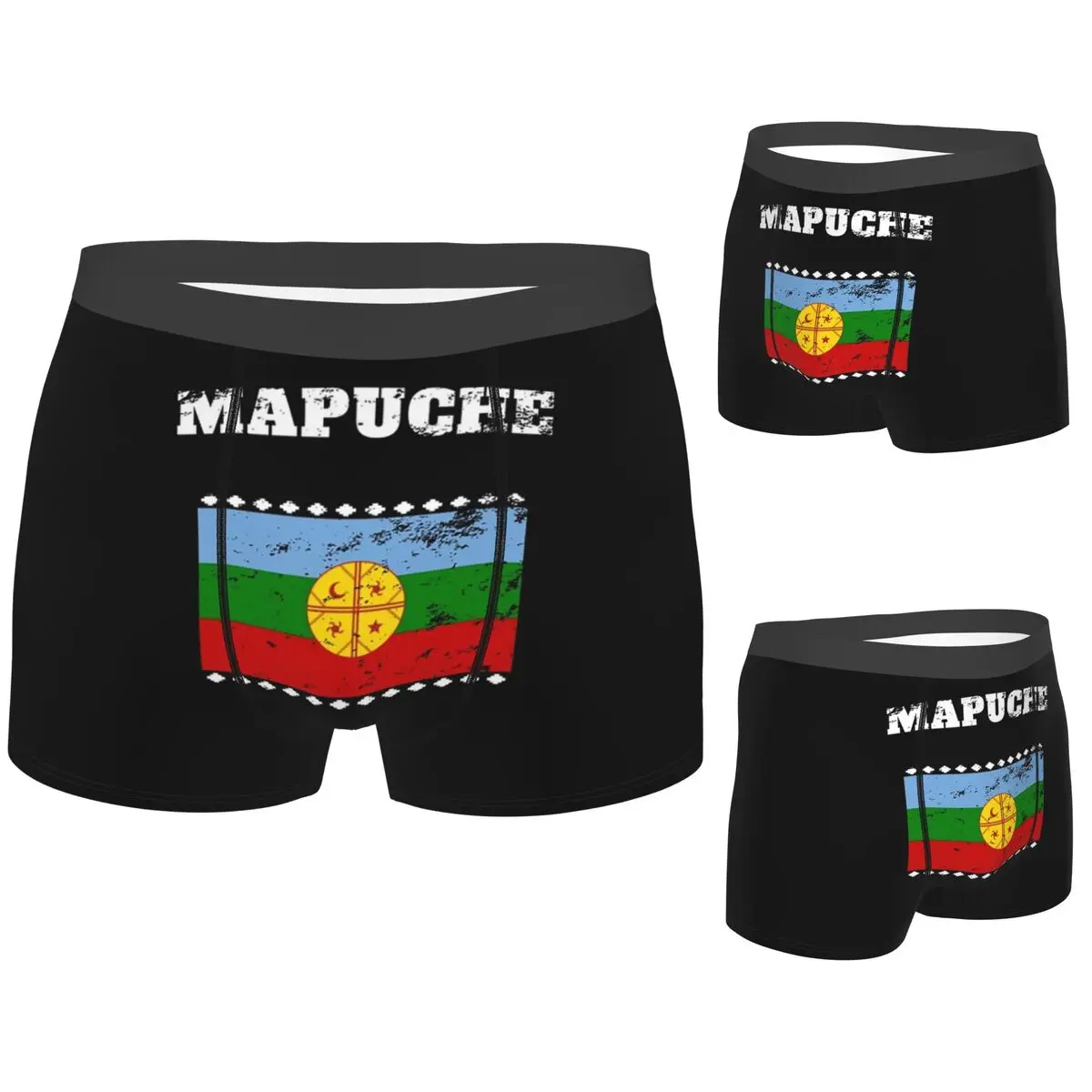 

Boxer Underpants Shorts Mapuche Town Flag Retro Vintage Panties Male Breathable Underwear for Homme Man Boyfriend Gifts