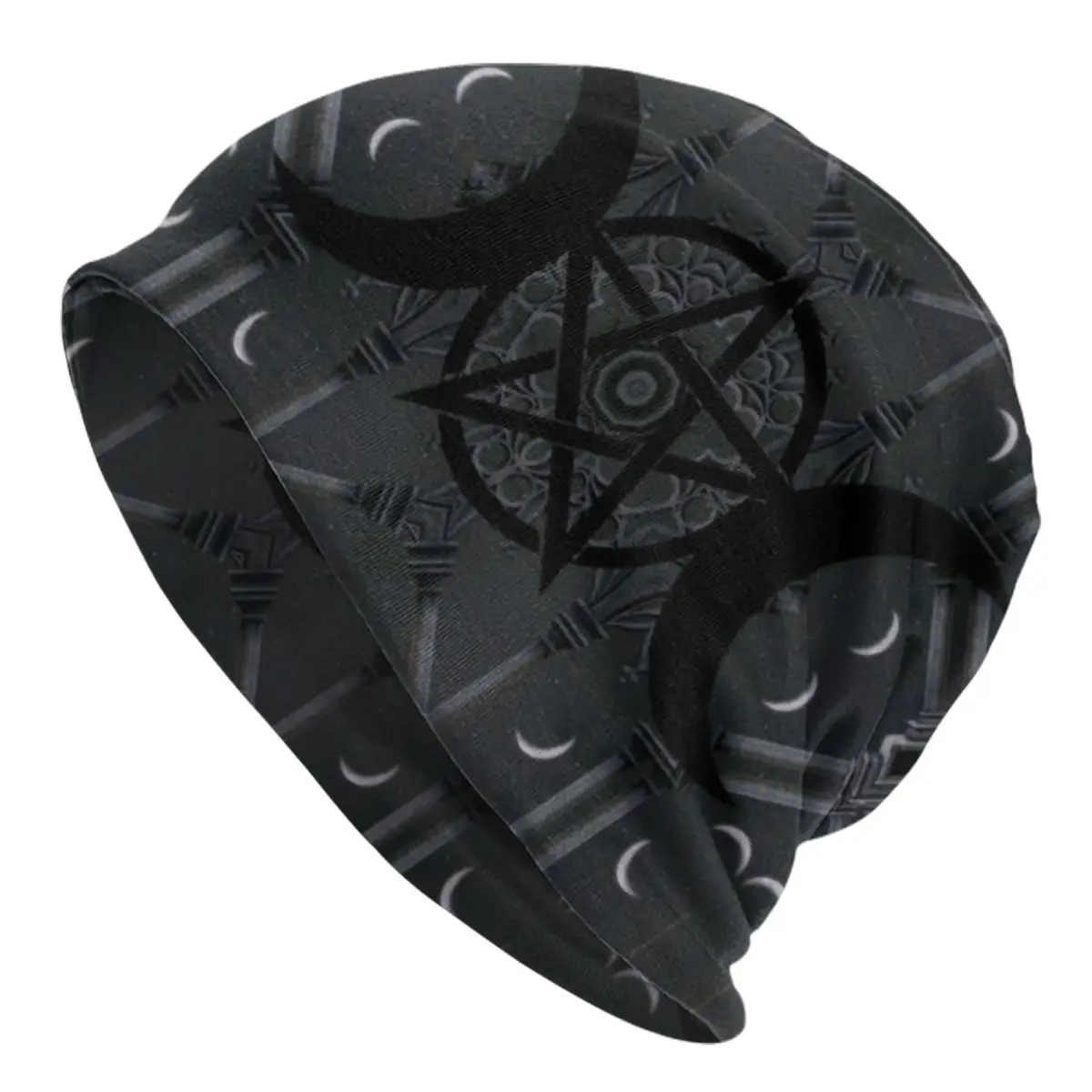 

Goth Triple Moon Goddess Beanie Cap Unisex Winter Bonnet Knit Hats Outdoor Ski Pentagram Witch Witchcraft Skullies Beanies Hats