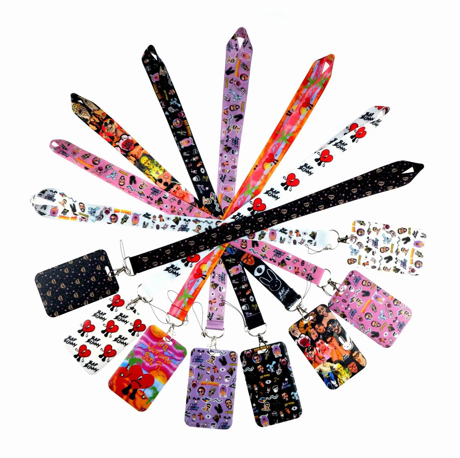 

Cartoon PVC Card Cover Student Campus Hanging Neck Bag Card Holder Lanyard ID Card Holders key chain