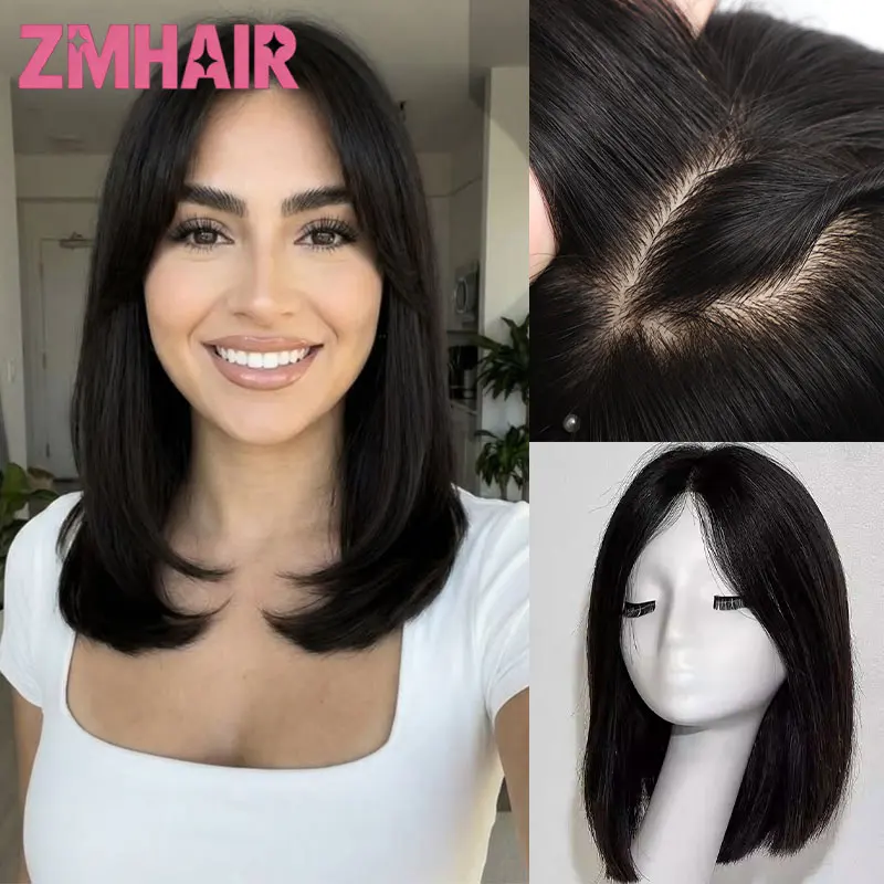 

Тёмный 4 # Коричневый парик из 100% натуральных человеческих волос, шелковая основа, без клея, шелковисто-прямые волосы, плотность 180%, 2 см полиуретановая основа, женский парик