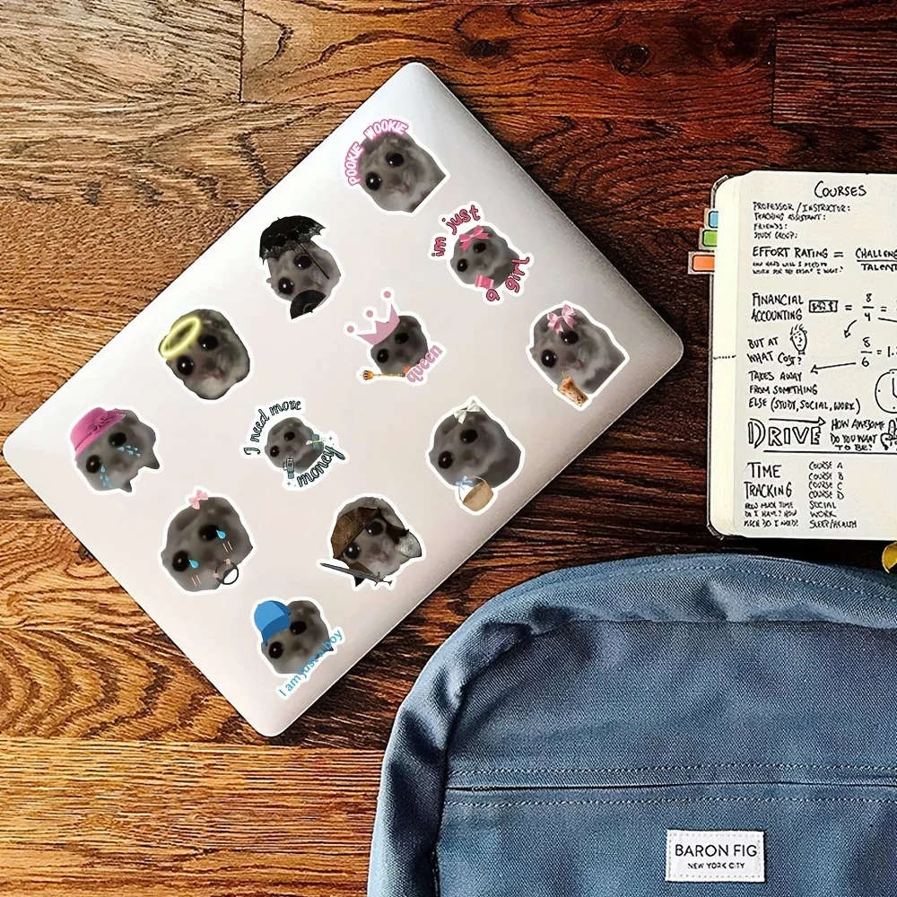 56 قطعة الكرتون حزين الهامستر ميمي ملصقات مضحك الحيوانات صائق DIY بها بنفسك دفتر الهاتف المحمول حقيبة ركوب الأمواج المراهقين الهدايا ملصقات #6