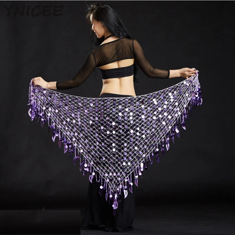 Sciarpa dell'anca di danza del ventre con paillettes da donna Festival Danza del ventre Nappa Gonna avvolgente Cintura Gonna Hipskirt Accessori per costumi Musica