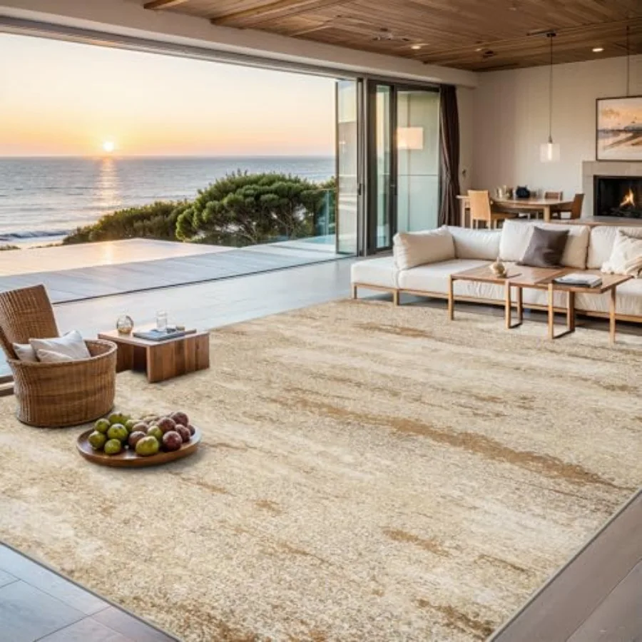 6x9 Area Rugs for Living Room Washable Rug Modern Abstract Soft Large Neutral NonSlip Carpet Indoor Floor Stain Resistant Thin