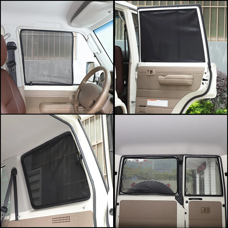 Сетка-шторка на окна автомобиля для Toyota Land Cruiser 76 LC76 2007+ (защита от солнца и насекомых) для передних, задних и боковых окон, а также окон багажника