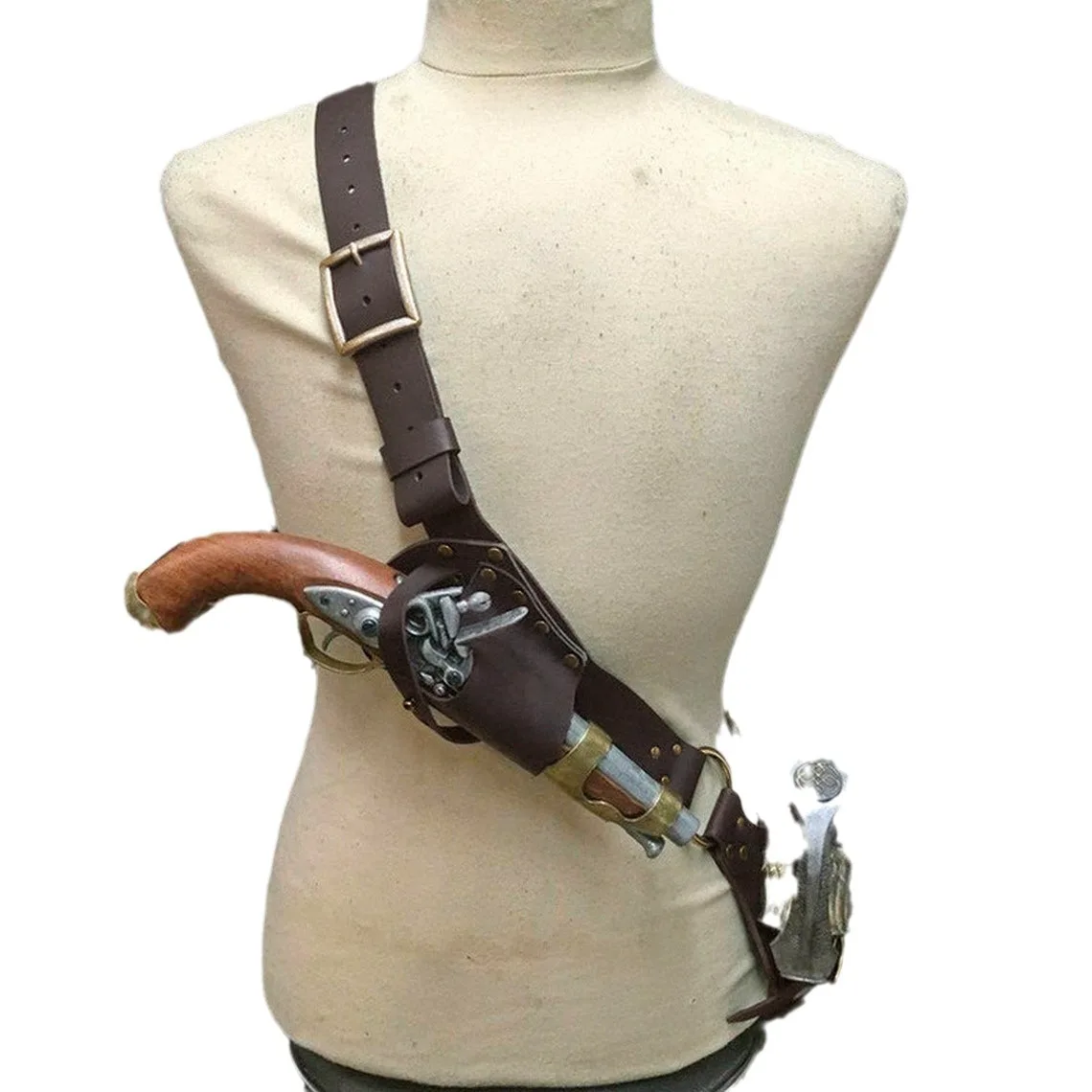 Middeleeuwse Zwaardholster Heupgordel Retro Schouderrug Zwaard Schede Schede Lederen Rapier Houder Mannen Larp Warrior Kostuum Rekwisieten