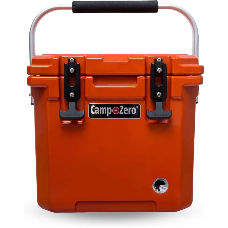 

CAMP-ZERO 12L-12.6 Quart Portable Hard Cooler Ice Chest, with 2 Molded-in Cup Holders and Folding Aluminum Handle for Camping