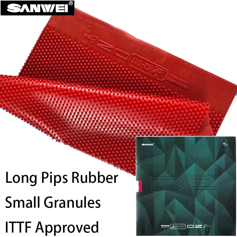 SANWEI DZ Table Tennis Long Pips Rubber OX Durable Small Granules Ping Pong Rubber ITTF Approved Offensive&Defensive