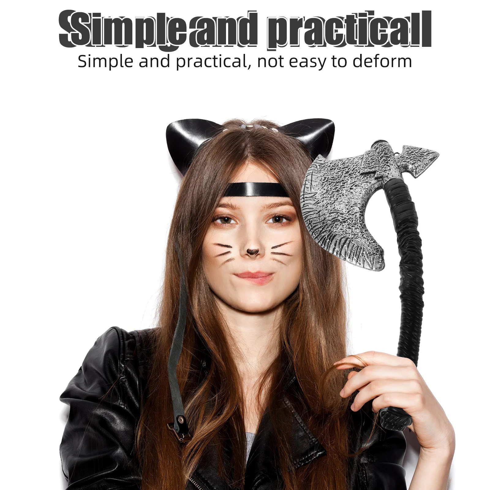 

Plastic Pirate Axe Prop Adult Pirate Costume Accessory Lightweight Realistic Design for Halloween Cosplay Party Roleplay Supply