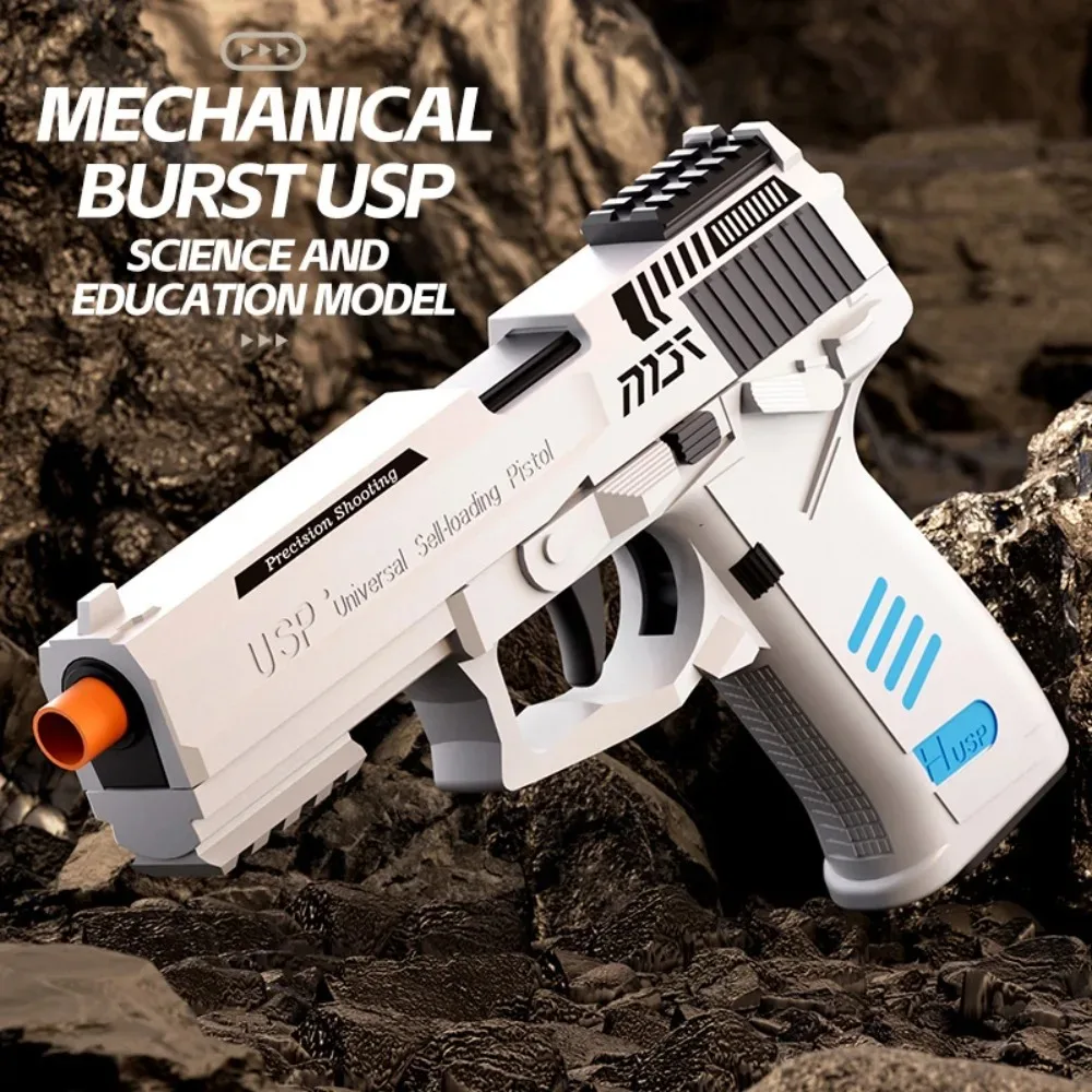 Continu afvuren USP Soft Bullet Toy Gun Gooien Shell Lege hangende pistool Outdoor Shoot Game Kerstcadeau voor kinderen