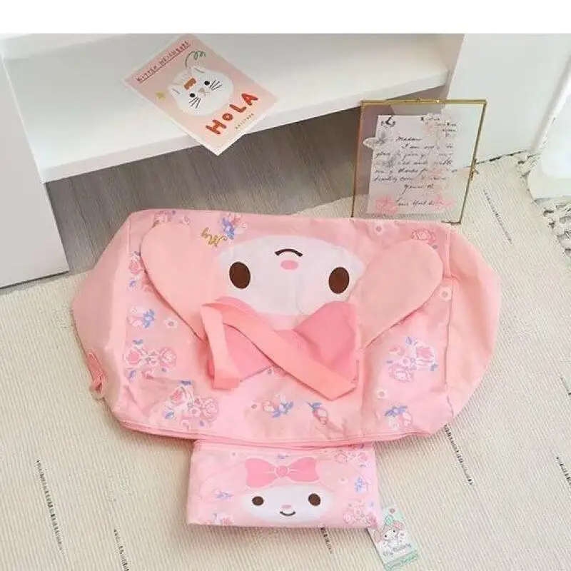 سانريو الساخن الكرتون حقيبة التخزين Kuromi عربات التي تجرها الدواب حقيبة Kawaii حقيبة يد للسفر طالب عنبر الأمتعة حقيبة الملابس المنزلية حقيبة جديد
