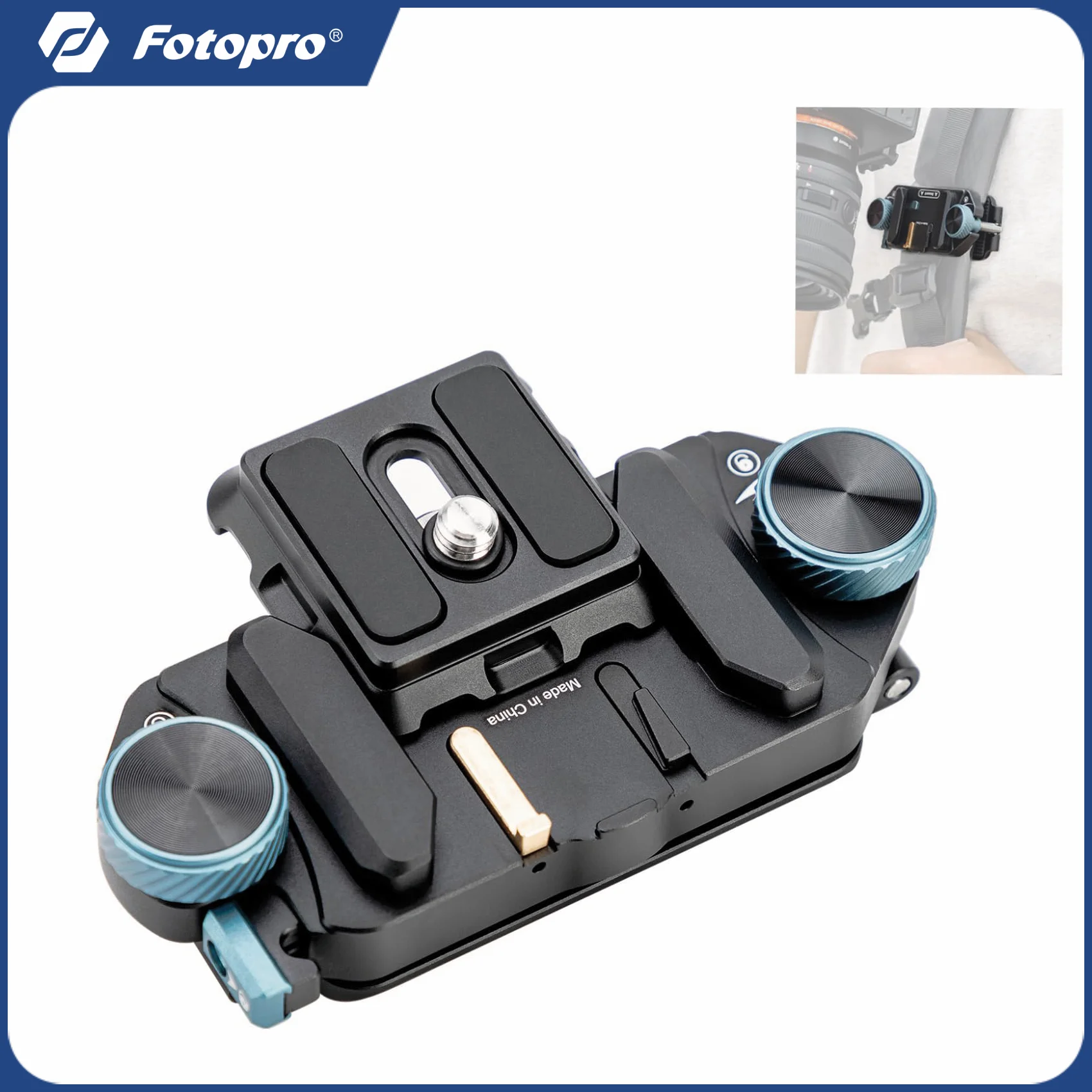 

Fotopro RZ-5 Quick Release Camera Mount Backpack Strap Mount with 1/4 Screw Adapter for DSLR/Mirrorless Camera Tripod Stabilizer