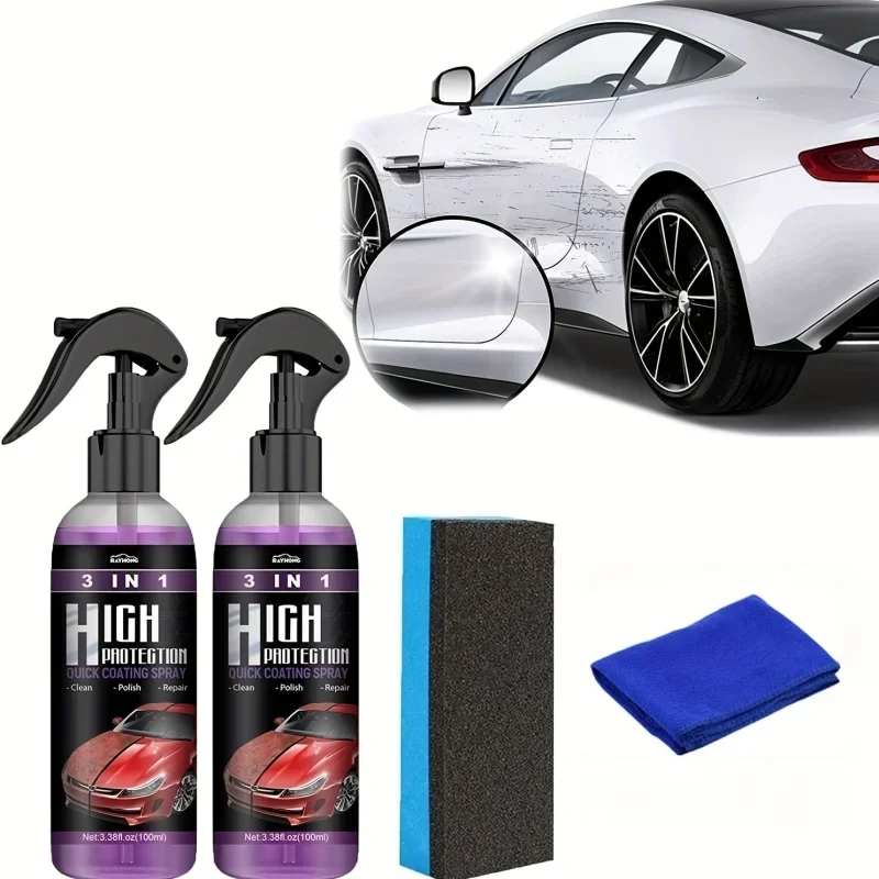 3 In 1 Car Ceramic Coating Spray Auto Nano Ceramic Coating Car Exterior Scratch Restorer Ceramic Spray Coating