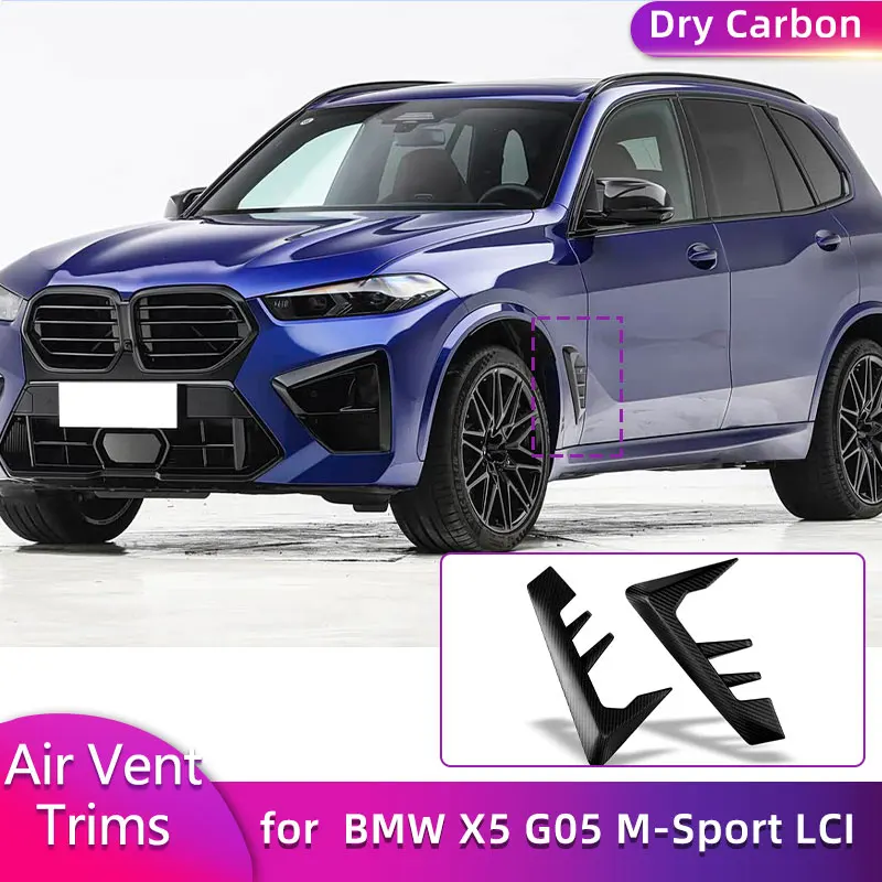 

Front Side Fender Air Vent Trims for BMW X5 G05 M-Sport LCI 2023-2026 Racing Side Vent Cover Fins Prepreg Dry Carbon Body Kits