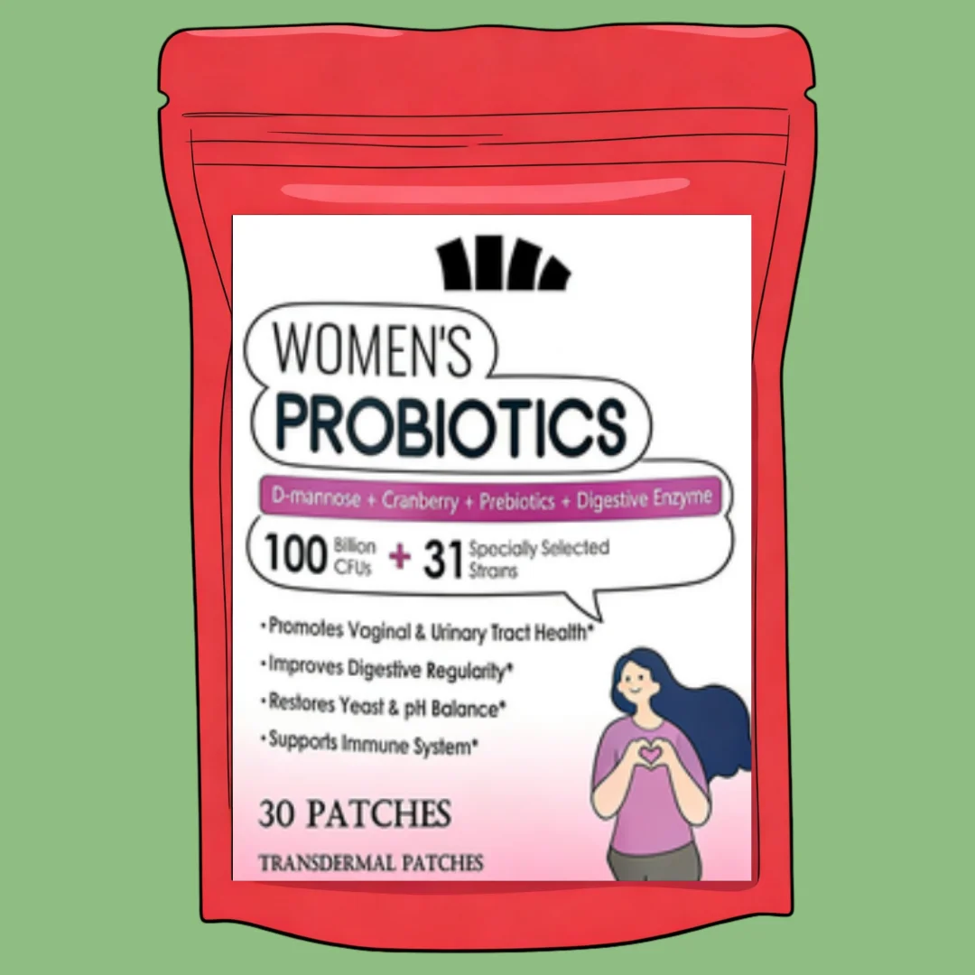 Probiotics For Women & Prebiotics Transdermal Patches,100 Billion Cfu For Women's Daily Digestive L & Immune Health 30 Patches