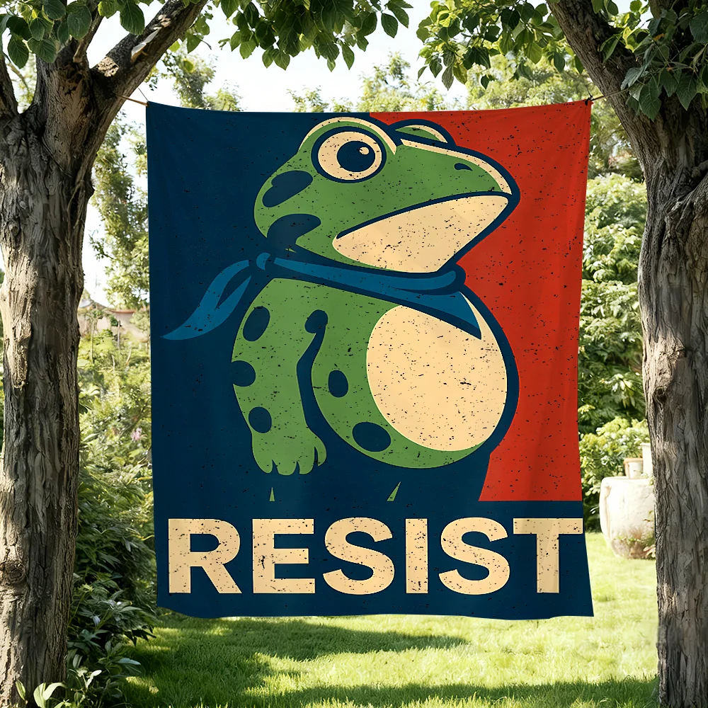 Resist Portland Frog flag For Picnic Party Art Home Decoration Outdoor Camping Banner Gifts