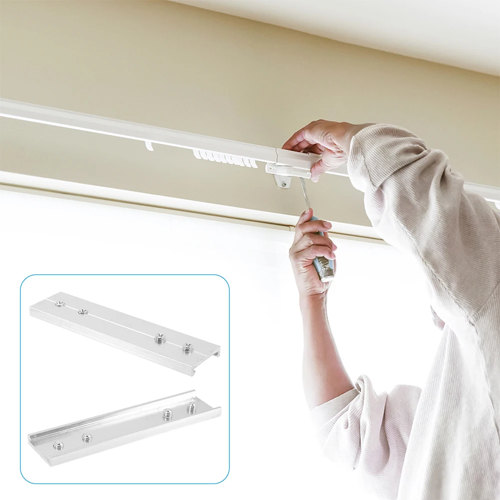 

4pcs Curtain Connector Aluminum Alloy Bendable Track Joints Hardware Ceiling Sliding Door System Barn Rail Fittings