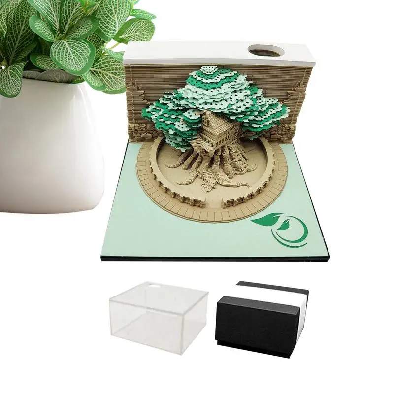 

3D Artistic Memo Pad Tear Away Tree Sculpture Memoscape Pad 3D Memo Pad For DIY Decoration Gift Paper Carving Art