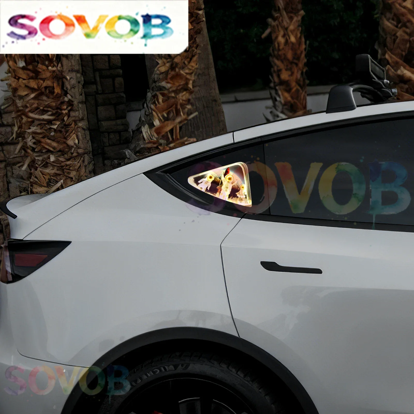RGB Car Rear Window Triangle LED Ambient Light Trim For Tesla Model 3 Y 2017–2024 Highland 2025 2026 Interior Decoration Accs