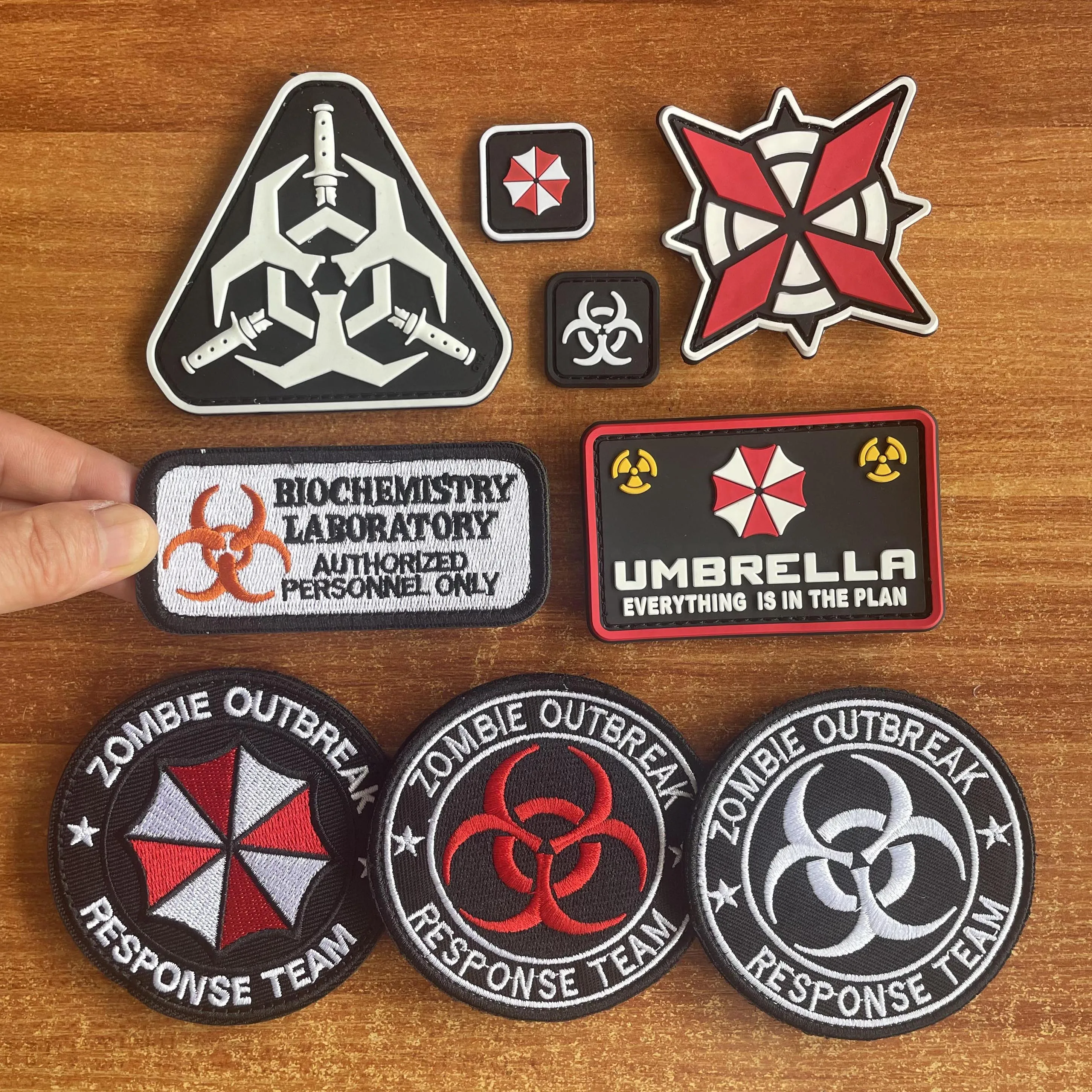 Umbrella Corporation,Biochemistry Tactical Badge Clothes Applique Embroidered Patch,PVC Rubber Sticker,Military Backpack Sticker