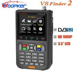 Woopker V8 Finder2 Satellite Finder Digital FTA DVB-S/ S2/ S2X Signal Detector Receiver LCD Screen for Adjusting Sat TV Dish