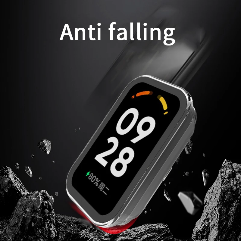 For Redmi Smart Band 2 Case Cover Hard PC Case with Tempered Glass Film Screen Protector Watch Bumper Case accessories