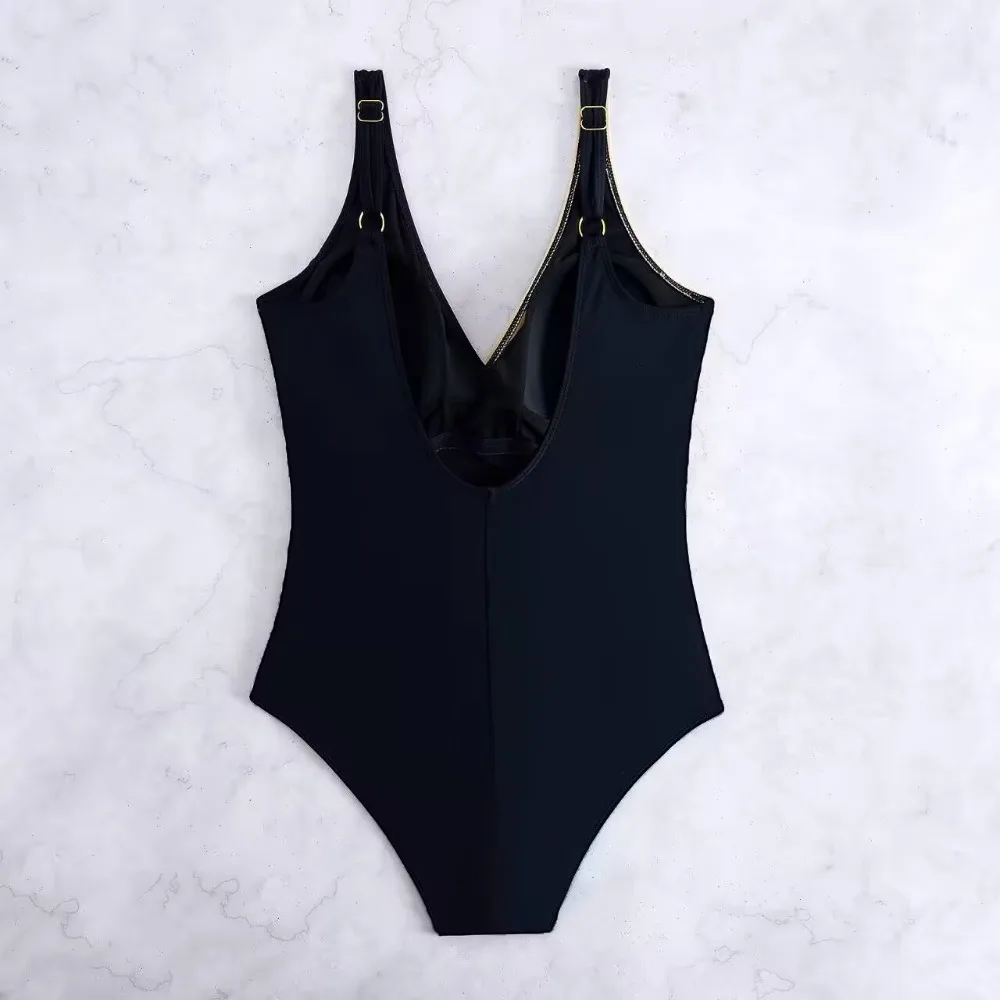 Oval One Piece Swimsuit Female Swimwear Women Patchwork Bathing Suits Summer Beach Wear Tummy Control Monokini Swimming Suit