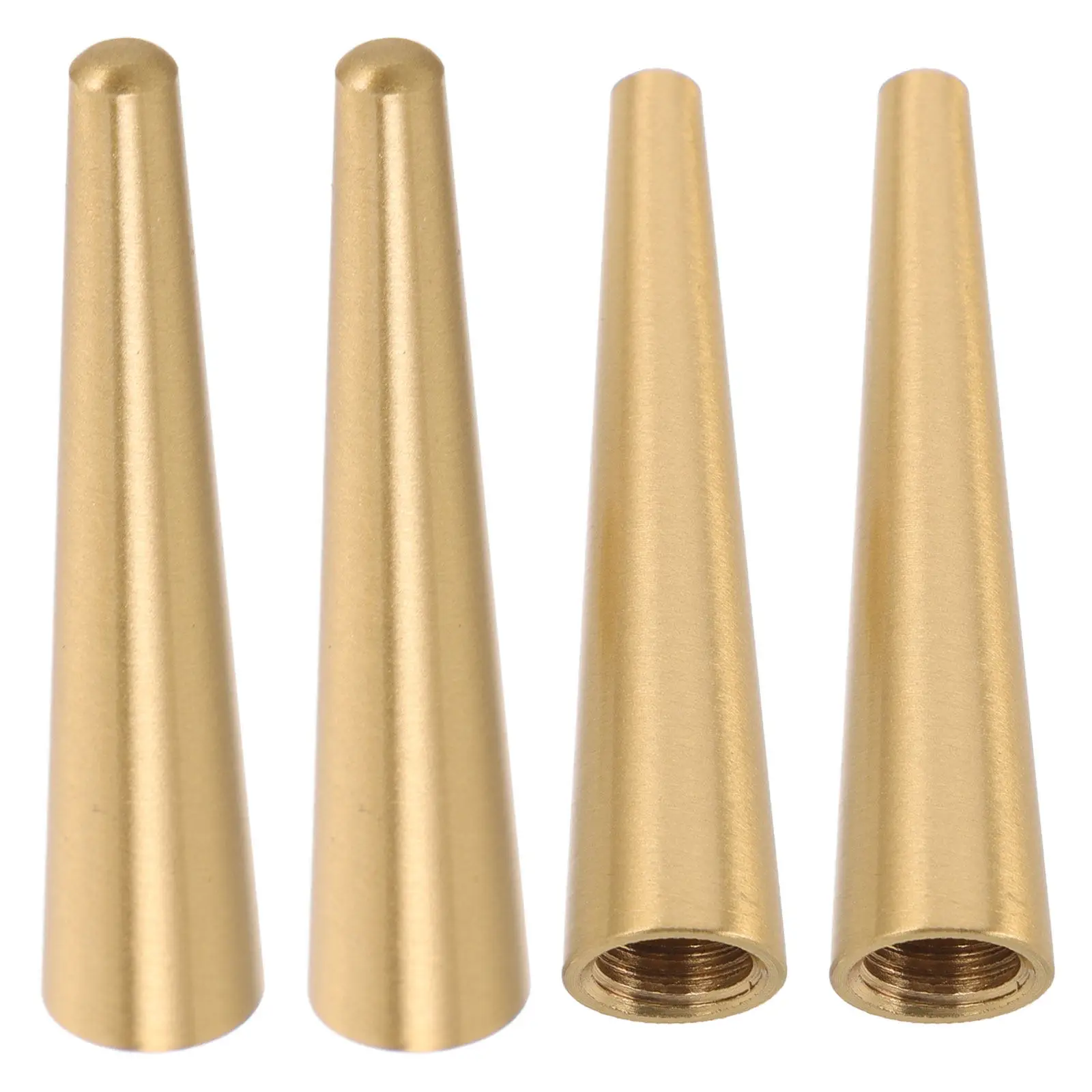 4Pcs Brass Furniture Feet Risers Copper Color 2.32x0.47in Cone Shape Stable Jewelry Box Display Tray Riser Cabinet Legs