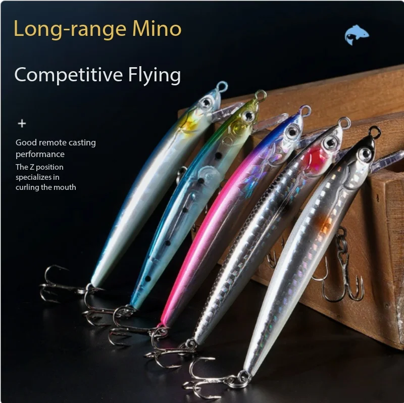 

Long Cast Sinking Minnow Fishing Lure 8.5mm 5.4g Artificial Bait Freshwater Saltwater for Bass Topmouth Culter