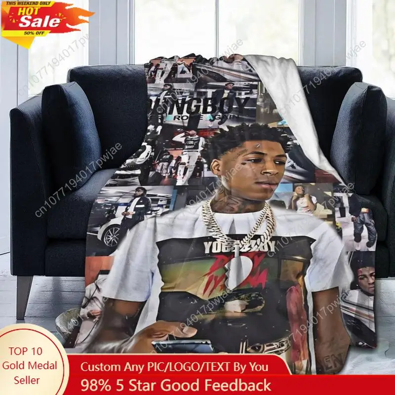

YoungBoy Never Broke Again Funny Blanket Suitable for Sofa Bedroom Car Soft Air Conditioning Custom Blankets