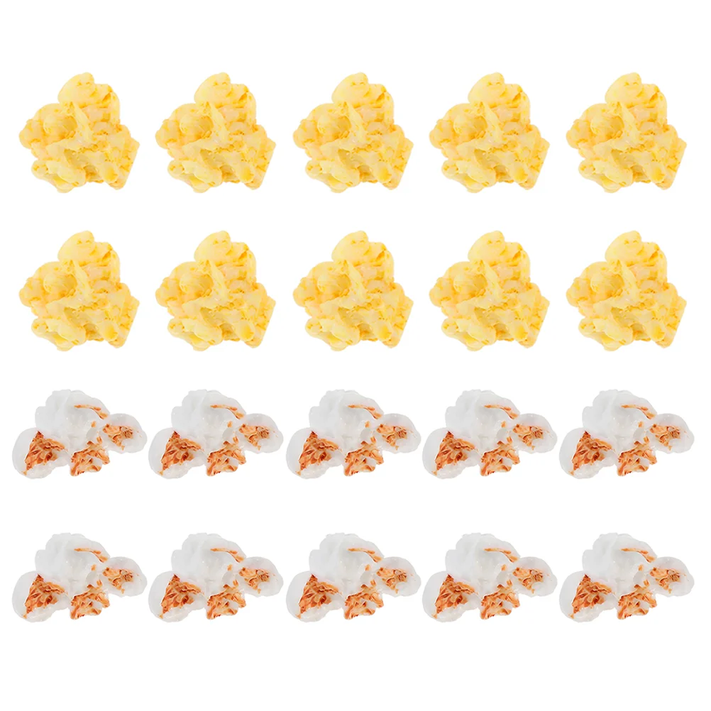 

30 Pcs Artificial Popcorn Jewelry nament Craft Accessories Resin Material Fine Workmanship Projects Phone Case Decor