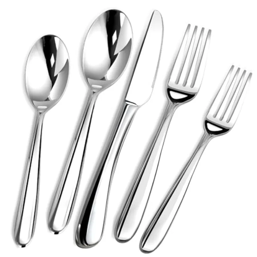 

Heavy Duty Silverware Set for 12 60 Piece Premium Stainless Steel Flatware Utensils Cutlery Set Including Steak Knife Fork and