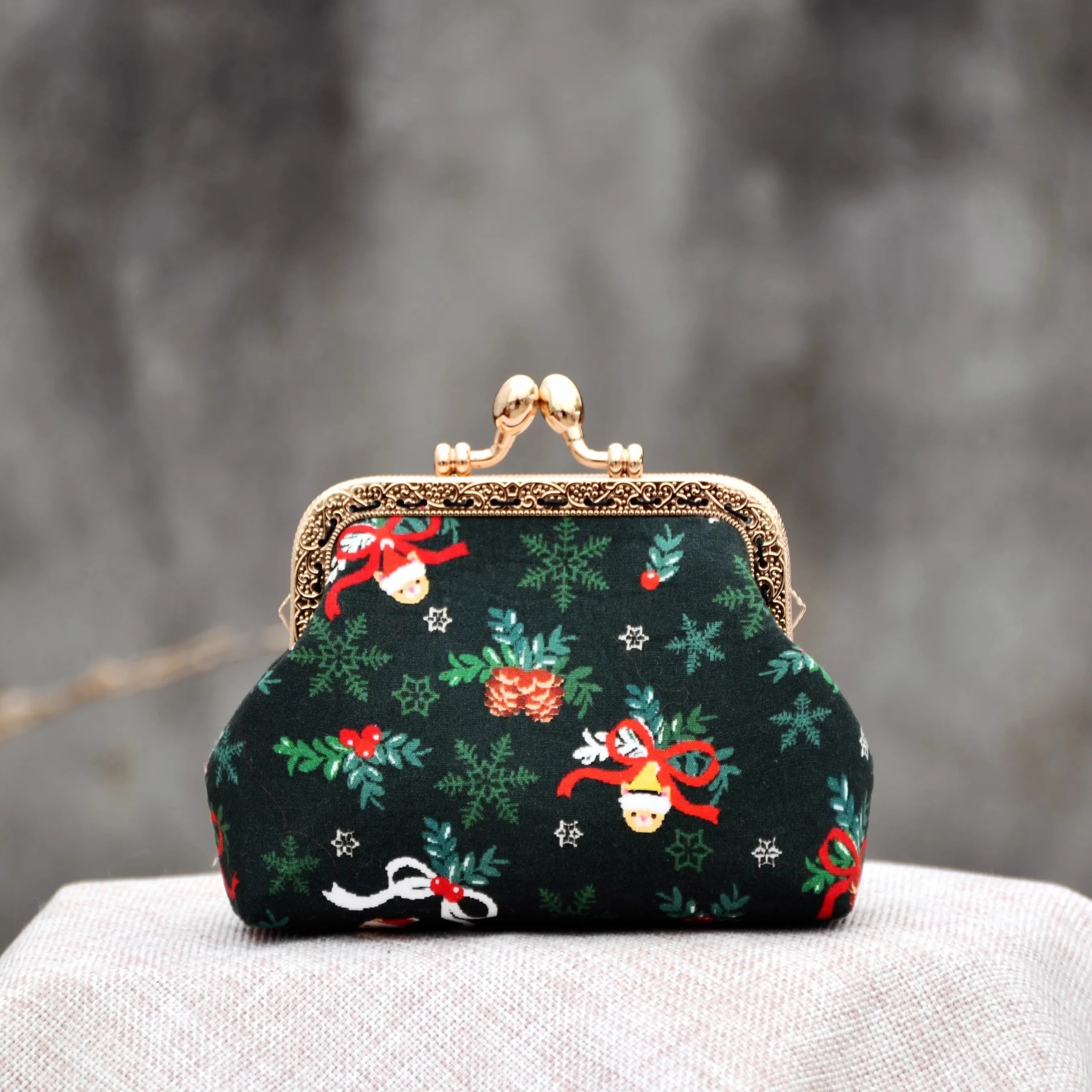 Original Handmade Top Fashion Girl Lady Chic Clutch Wallets Coin Purse Women Card Holder Bags Key Bag Cotton & Canvas