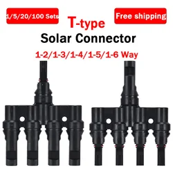 1/5 Sets  Photovoltaic Solar Connector 1000V T-Type 3 4 5 6 7 Way Male And Female Battery Module Panel PV Plug wire