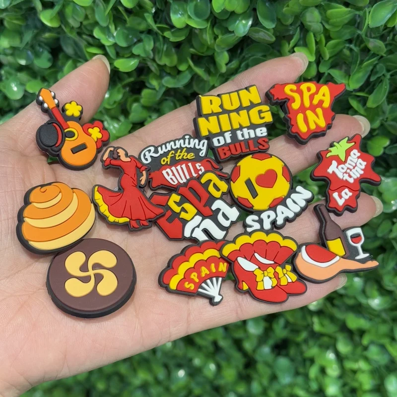

1Pcs Spain Style Bull Fight Food Hat PVC Sandals Shoes Charms Buckle Clog Decorations DIY Backpack Wristbands Holiday Present