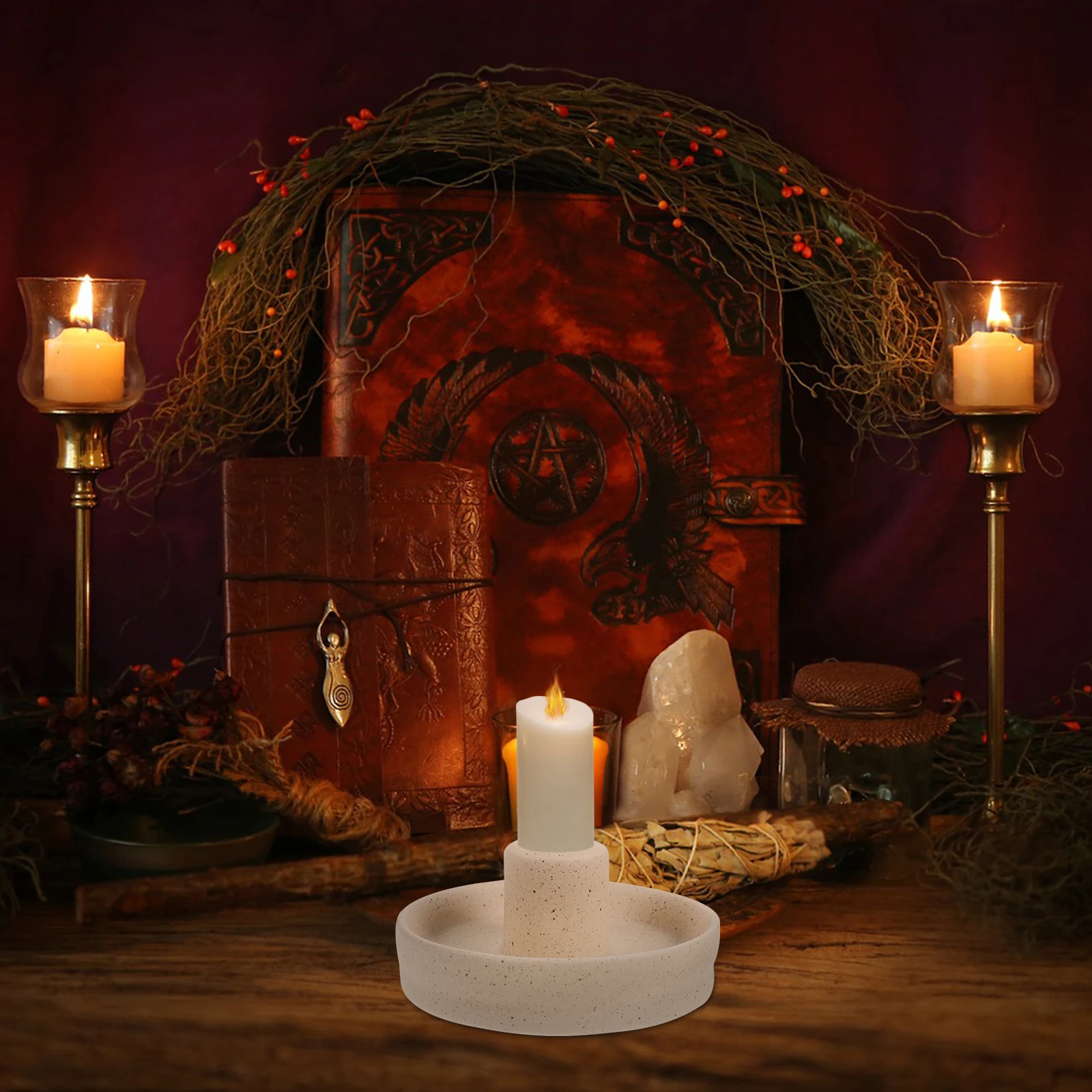 

Ceramic Candlestick Holder Taper Stand Modern Design Safe Desktop Centerpiece Home Decoration Gift