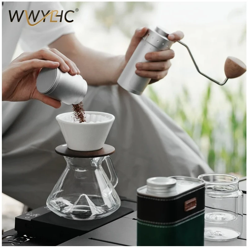 MHW-3BOMBER Manual Coffee Grinder 0.016mm/Click Conical Burr for Espresso Pour Over Adjustable Stainless Steel Barista Tool